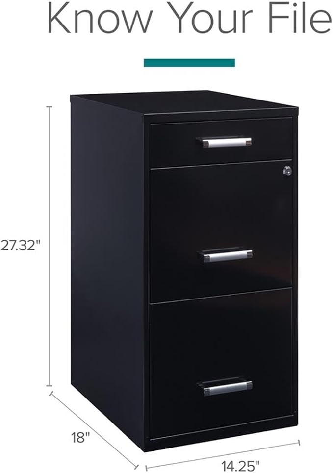 Scranton & Co Set of 2 18" D 3-Drawer Metal Filing Cabinet - Image 2