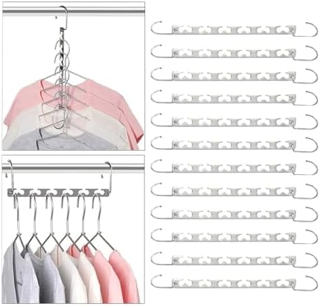 Space Saving Hangers for Clothes 12 Pack, Sturdy Metal Hangers Wardrobe by SindaxAllforlife