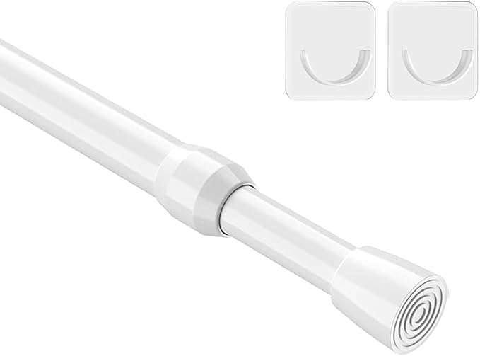MEXAU 1Pack Spring Tension Curtain Rod 26-39 inch White Small Tension Rod | by MEXAUSPRINGCURTAINRODS
