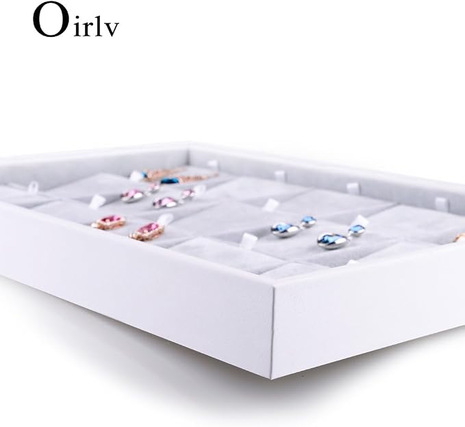 Oirlv Velvet Jewelry Organizer Trays Stackable Showcase Jewelry Display Storage - Image 4