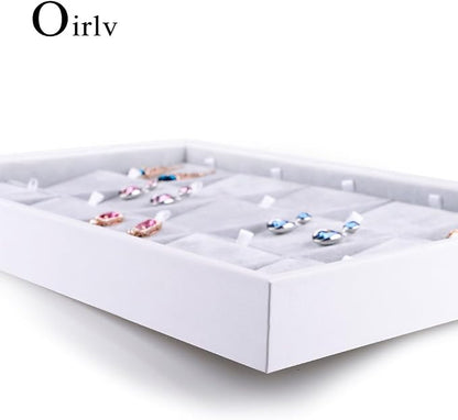 Oirlv Velvet Jewelry Organizer Trays Stackable Showcase Jewelry Display Storage - Image 4