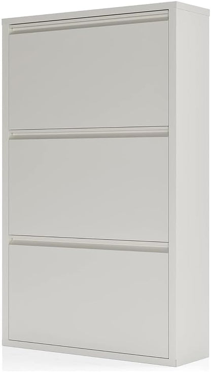Shoe Storage Cabinet with 3 Flip Drawers, Hidden Slim Narrow Shoe Rack Cabinet - Image 8
