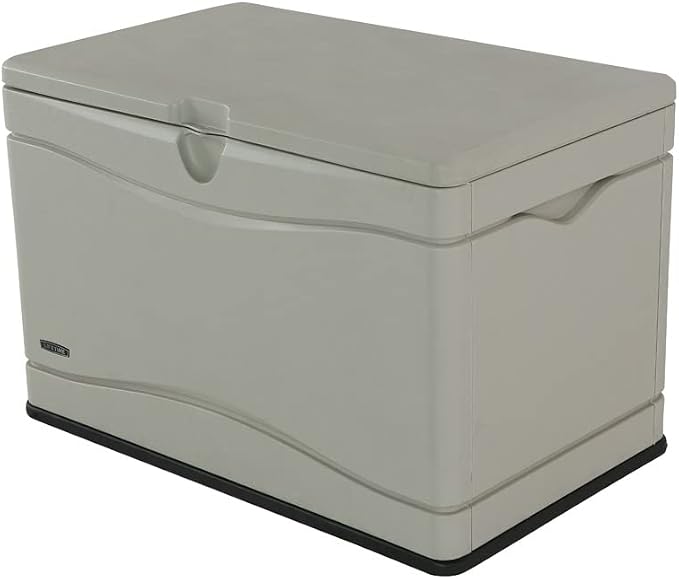 LIFETIME 60059 Black Bottom & Desert Sides and Lid Outdoor Storage Box-80 Gal by Lifetime