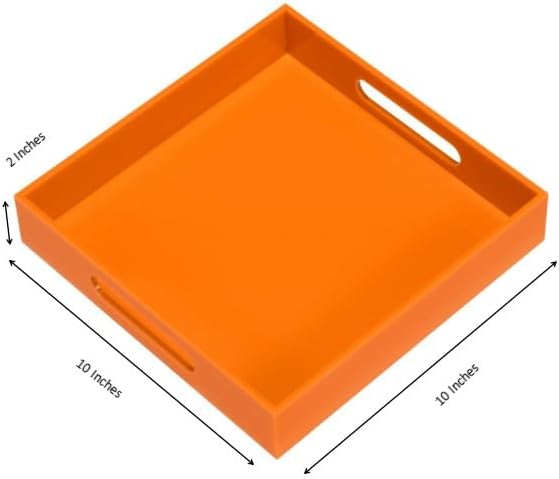 Orange Sturdy Acrylic Serving Tray - Image 2