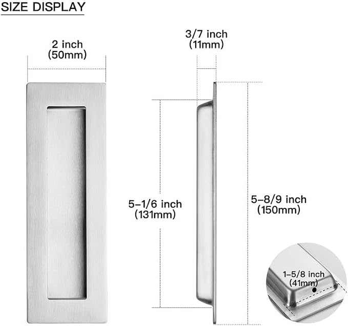 Ravinte Sliding Closet Door Handles Flush Pulls Recessed Finger Pulls - Image 3
