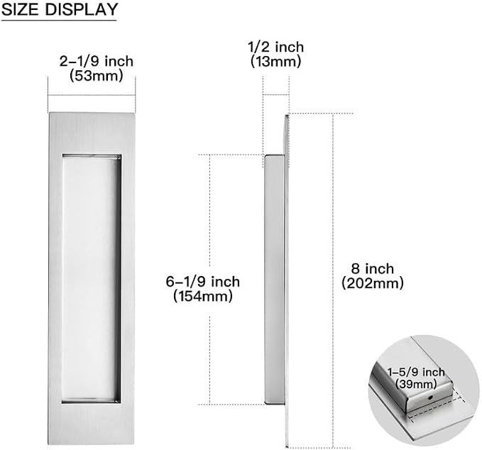 Ravinte Sliding Closet Door Handles Flush Pulls Recessed Finger Pulls - Image 3