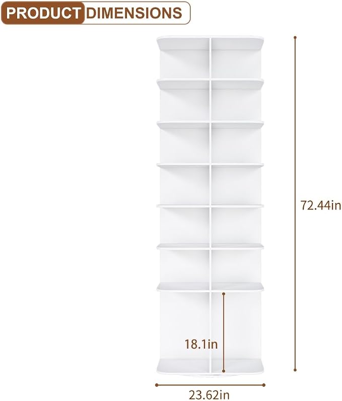 Shoe Organizer 7-Tier Spinning Shoe Rack - Image 2