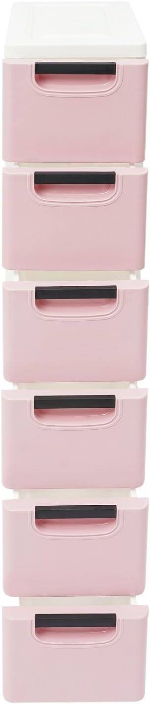6 Drawers Plastic Storage Cabinet, Mobile Slim Utility Cart on Wheels, - Image 4