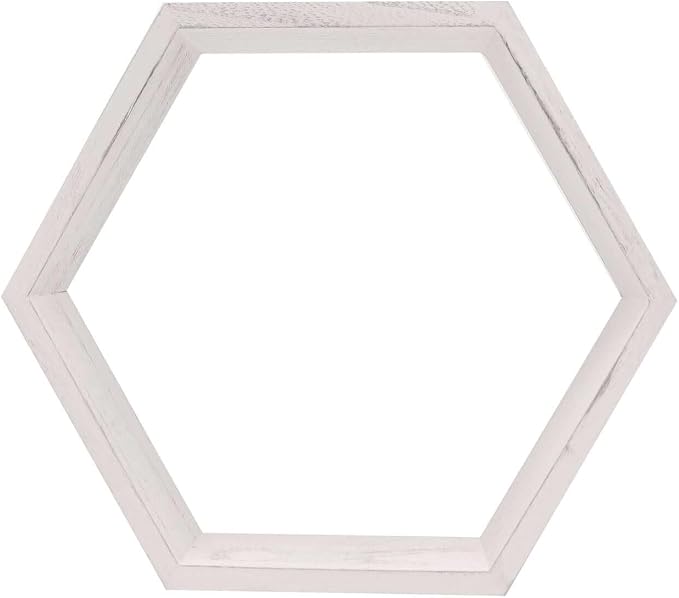 Efavormart 2 Pack | 9" Hexagon Whitewashed Wood Centerpiece, Geometric Terrarium - Image 7