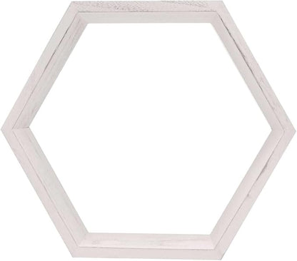 Efavormart 2 Pack | 9" Hexagon Whitewashed Wood Centerpiece, Geometric Terrarium - Image 7