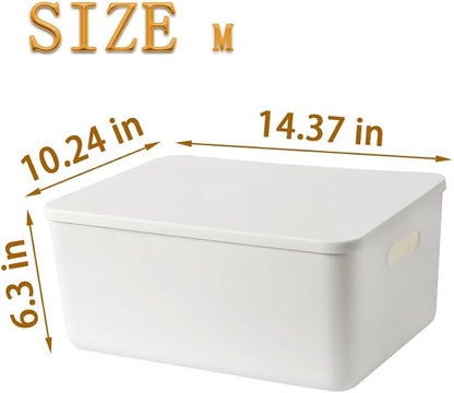4 pack large plastic White storage bins Baskets, Toy Box Chest - Image 5