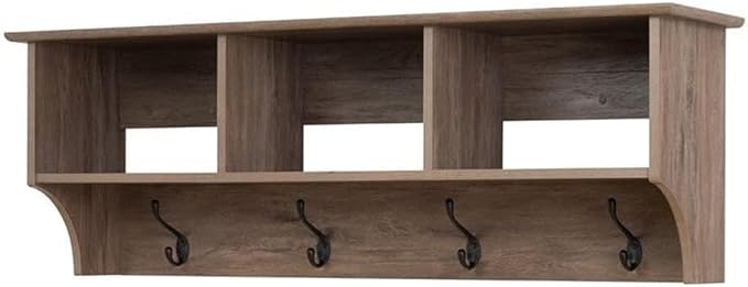 Prepac Drifted Gray 48" Contemporary Wall Mounted Coat Rack, Coat Hooks Wall by PREPACRTASTORAGEFURNITURE