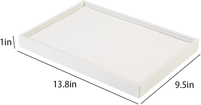 Coward 2Pcs/Set Stackable Ring Organizer Tray Beige Velvet Ring Earring Stud - Image 7