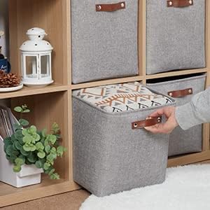 HNZIGE Fabric Storage Cubes Baskets, Foldable Storage Basket - Image 7