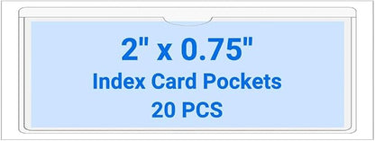 20 PCS Clear Self Adhesive Plastic Label Pockets, Top Loading Business & by Kvatr-X