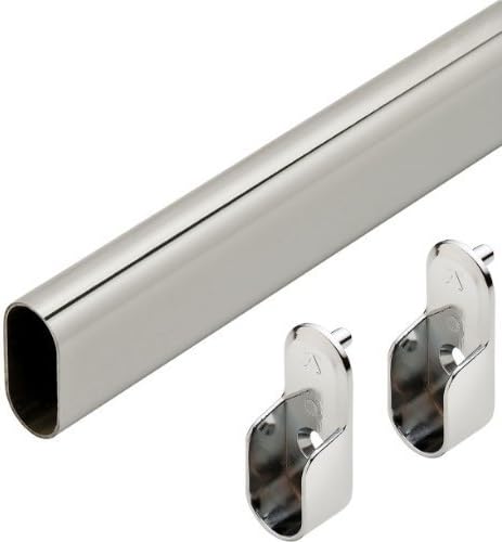 Chrome Oval Closet Rod with End Supports by TopShelfHardware