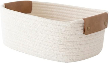 Portable Woven Cotton Rope Storage Bin by Unknown