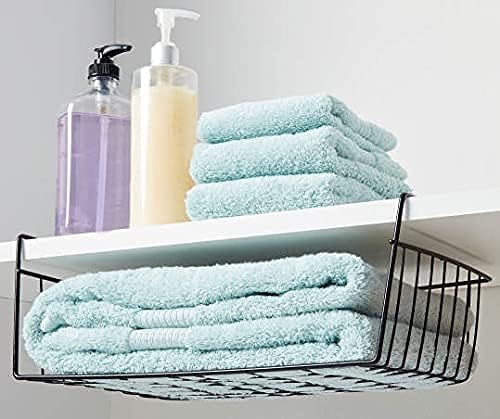 Tebery 2 Pack Black Under Shelf Wire Basket, Hanging Storage Baskets Under - Image 5