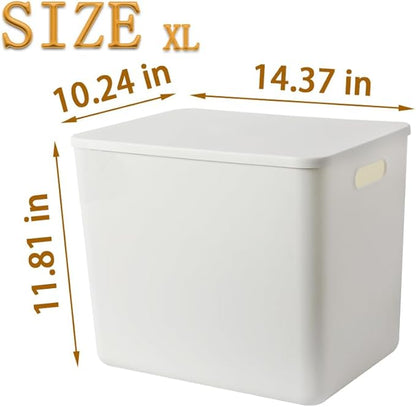 4 pack large plastic White storage bins Baskets, Toy Box Chest - Image 5