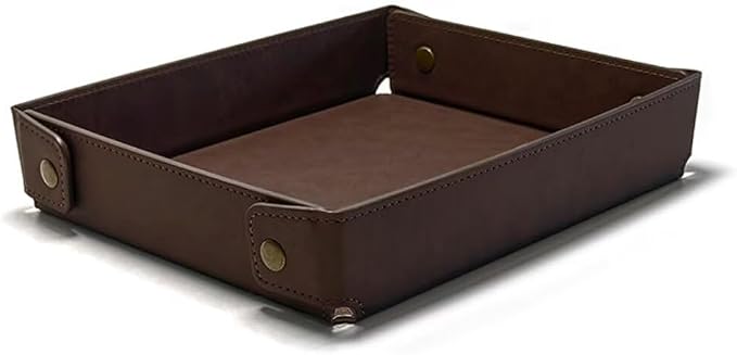 LLmoway PU Leather Valet Tray Nightstand Desk Organizer by LLmoway
