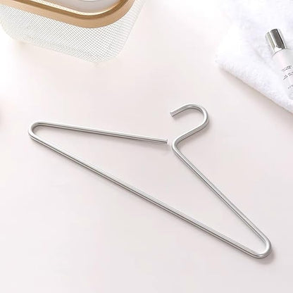 Premium Matte Silvery Aluminum Coat Hangers 100 Piece Set, 16.5” Extra Smooth & - Image 3