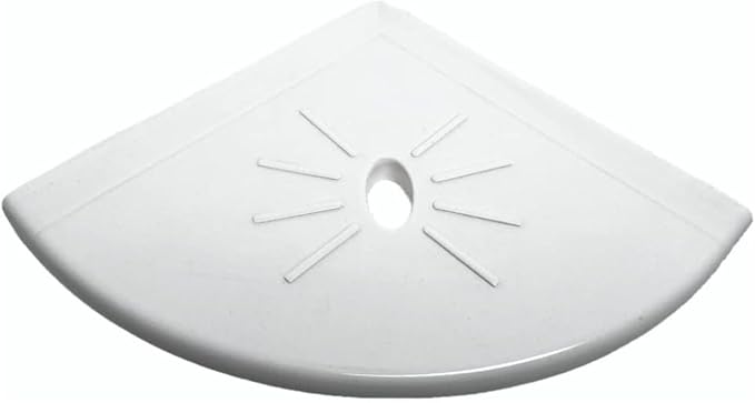 Tenedos Resin Decor 8 Inches Corner Shower Shelf – White Flatback 9x9 Wall by Tenedos