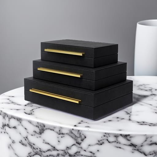 Faux Shagreen Leather Jewelry Storage Boxes Set of 3 - Image 5