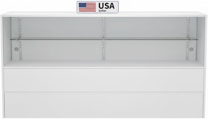 WISDOMFUR 5ft White Display Showcase Cabinet - Image 6