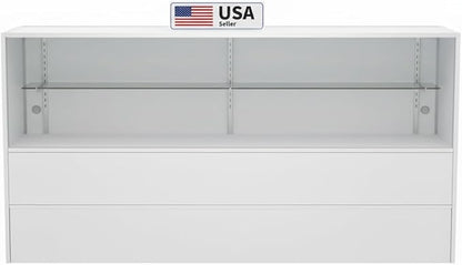 WISDOMFUR 5ft White Display Showcase Cabinet - Image 6