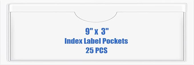 Origin-Joy 25 PCS Self-Adhesive Index Label Pockets by Origin-Joy