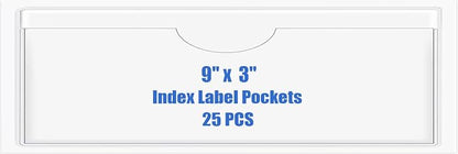 Origin-Joy 25 PCS Self-Adhesive Index Label Pockets by Origin-Joy