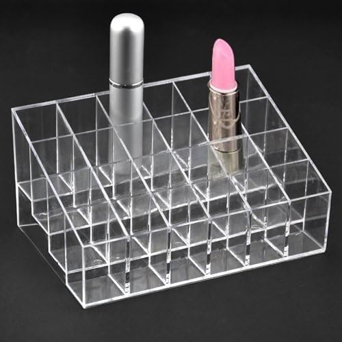 Transparent Cosmetic Makeup Organizer Clear 24 Lattices Lipsticks Cosmetic - Image 5