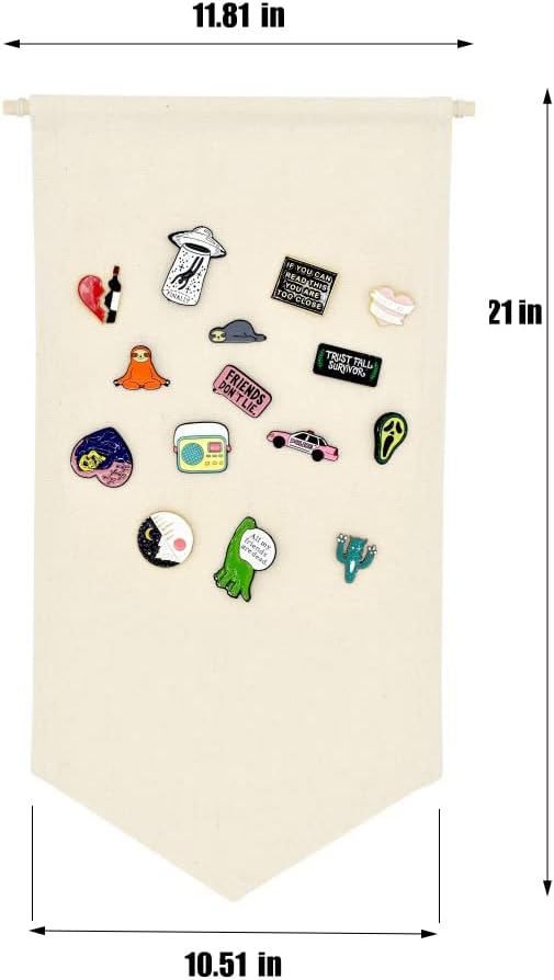 Wall Hanging Brooch Jewelry Storage Case Canvas Display Stand Enamel Pin - Image 3