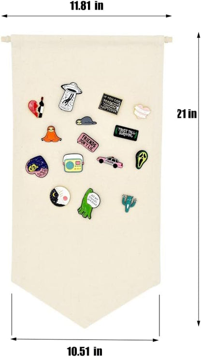 Wall Hanging Brooch Jewelry Storage Case Canvas Display Stand Enamel Pin - Image 3