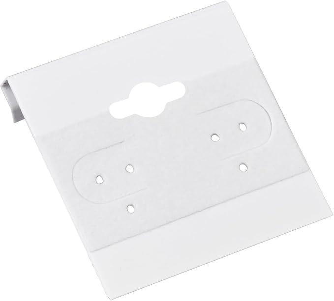 MOOCA 100 pieces of 1.5 x 1.5 inches Plain White Hanging Earring Cards Holder - Image 8