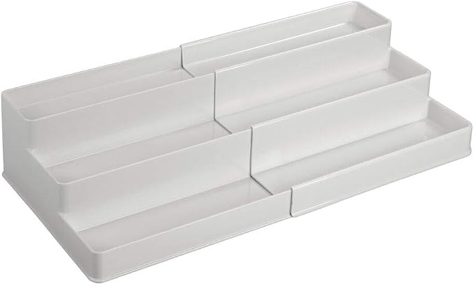 mDesign Plastic Expandable 3-Tier Shelf Rack Organizer - Image 8