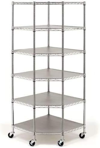 COLIBROX Heavy Duty Wire Steel 6-Tier Corner Shelf Garage Storage Shelving Rack by COLIBROX