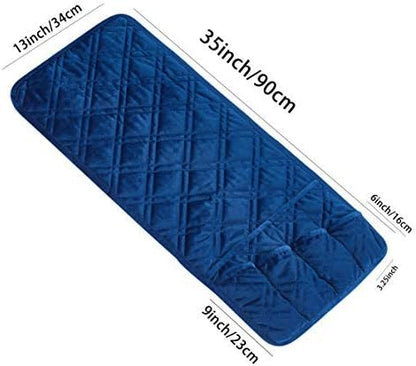 Brilliant Sunshine Blue Velvet Couch Sofa Armrest 5 Pockets Organizer, Slip - Image 6