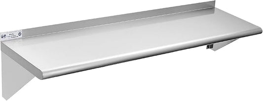 Hally Stainless Steel Shelf 12 x 48 Inches 280 lb, NSF Commercial Wall Mount by HallySinksTablesH
