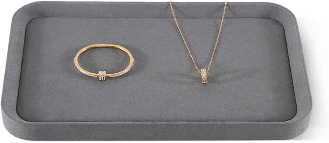 Jewelry Display, Yinbeini Microfiber Valet Tray, Luxury Jewelry Drawer Organizer by Yinbeini
