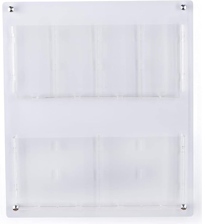 Displays2go Acrylic Literature Holder Wall Mount, 4/8.5" w, 4-8 Pockets - Image 4