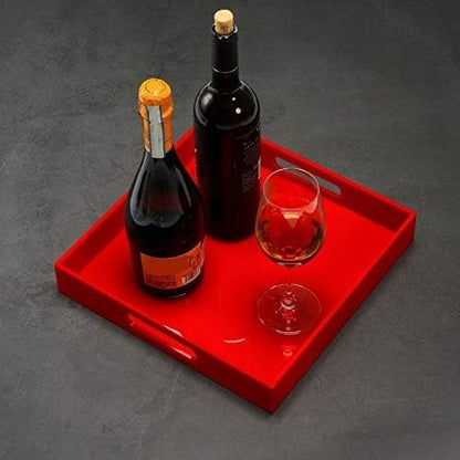 Sturdy Red Acrylic Serving Tray - Image 3