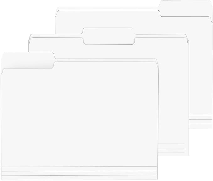 File Folder, PANDRI 120 Pack File Folder, 1/3 Cut Tab, Letter Size, Filing by PANDRI