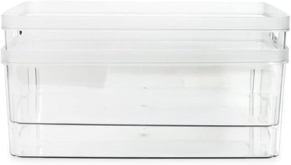 Isaac Jacobs 2-Pack Large Clear Storage Bins w/Cutout Handles, Plastic Organizer - Image 5