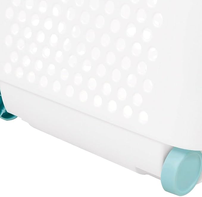 Heavy-Duty Plastic Wheeled Rolling Laundry Basket - Image 6