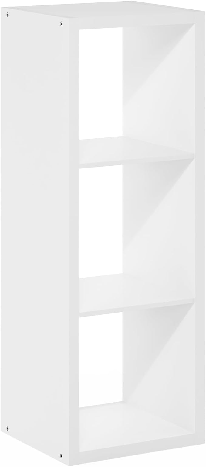 Furinno Cubicle Book Shelf, 3-Cube Bookshelf, Extra Thick Frame Horizontally & - Image 10