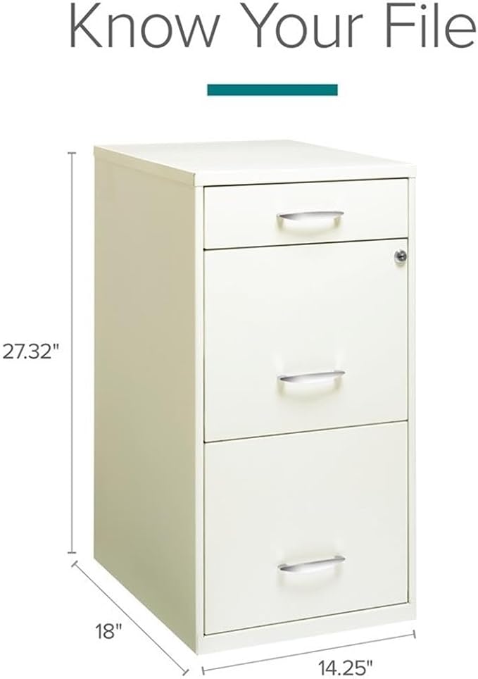 Scranton & Co Set of 2 18" D 3-Drawer Metal Filing Cabinet - Image 2