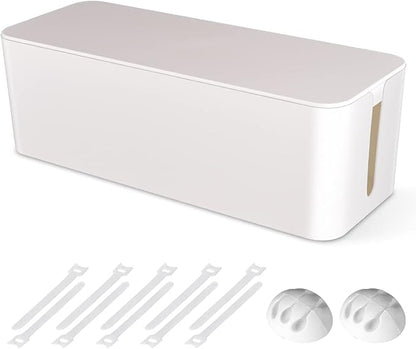 Cable Management Box, Large Cord Organizer Box to Hide Power Strip & Under Desk by Chouky