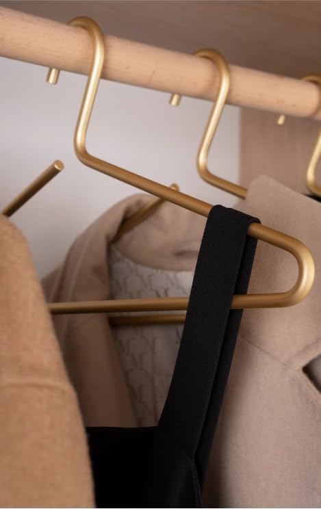 Premium Matte Gold Aluminum Coat Hangers 6 Piece Set, 16.5” Extra Smooth & - Image 2