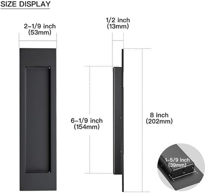 Ravinte 4 Pack Black Sliding Closet Door Handles Black Flush Pulls 8 inch - Image 3